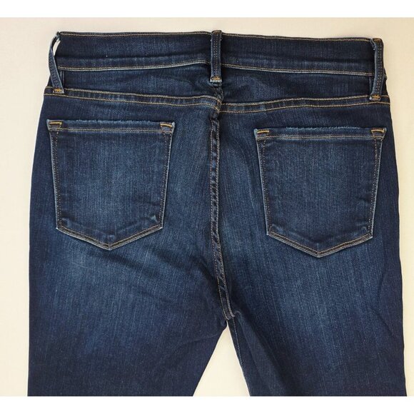 Frame 29X31 Womens Le Skinny De Jeanne Augusta Blue Denim Embroidered Logo Jeans - Picture 13 of 14